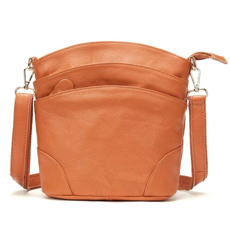 Marke Design Luxus Damen Eimer Umhängetasche Aus Echtem Leder Einzelnen Schulter Tasche Große Kapazität Weibliche Einfarbig Handtasche braun von Joom DACH