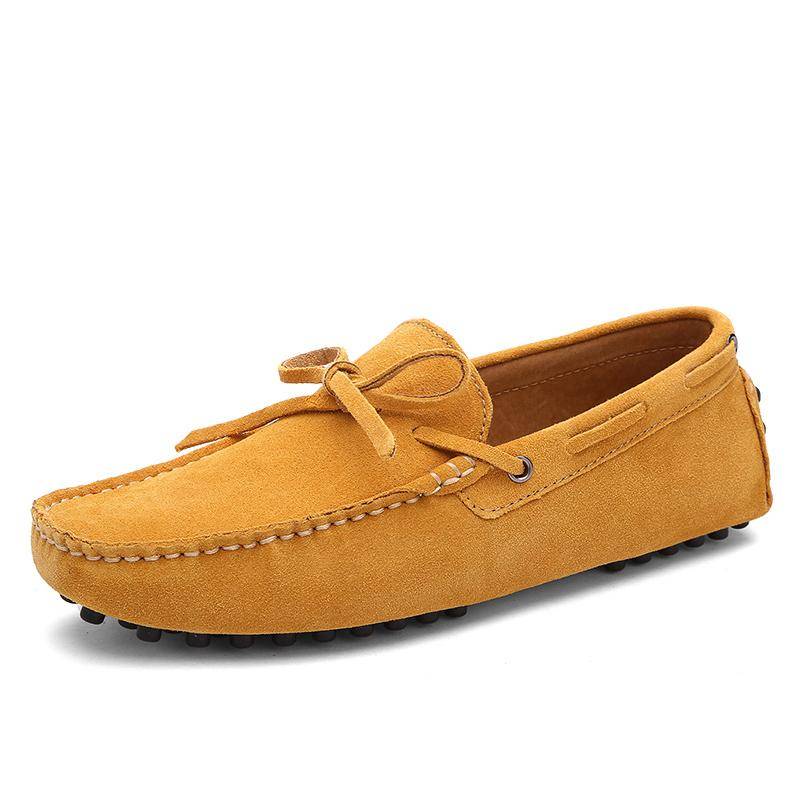 Marke Große Größe Kuh Wildleder Echtes Leder Männer Wohnungen 2022 Neue Männer Casual Schuhe Hohe Qualität Männer Müßiggänger Mokassin Fahren schuhe 40 von Joom DACH