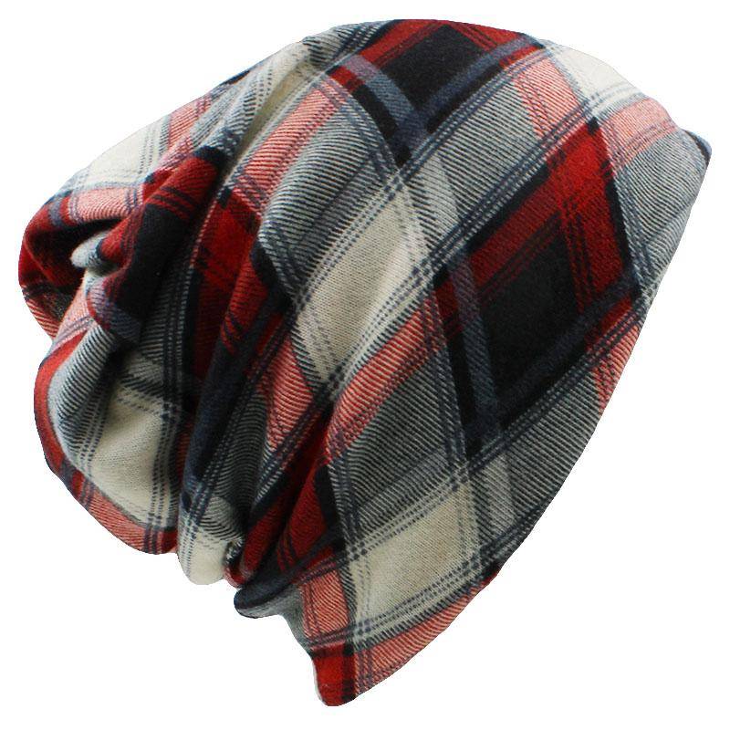 Marke Herbst Winter Hüte Für Frauen Skullies Und Mützen Männer Hut Unisex Plaid Design Kontrast Farbe Damen Hut BHT022 One Size von Joom DACH
