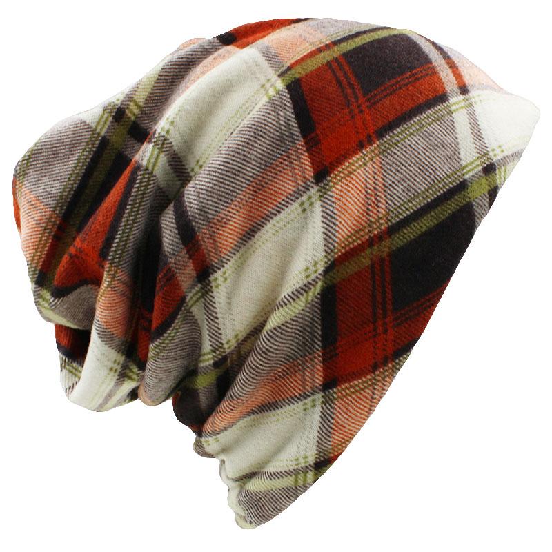 Marke Herbst Winter Hüte Für Frauen Skullies Und Mützen Männer Hut Unisex Plaid Design Kontrast Farbe Damen Hut BHT022 One Size von Joom DACH
