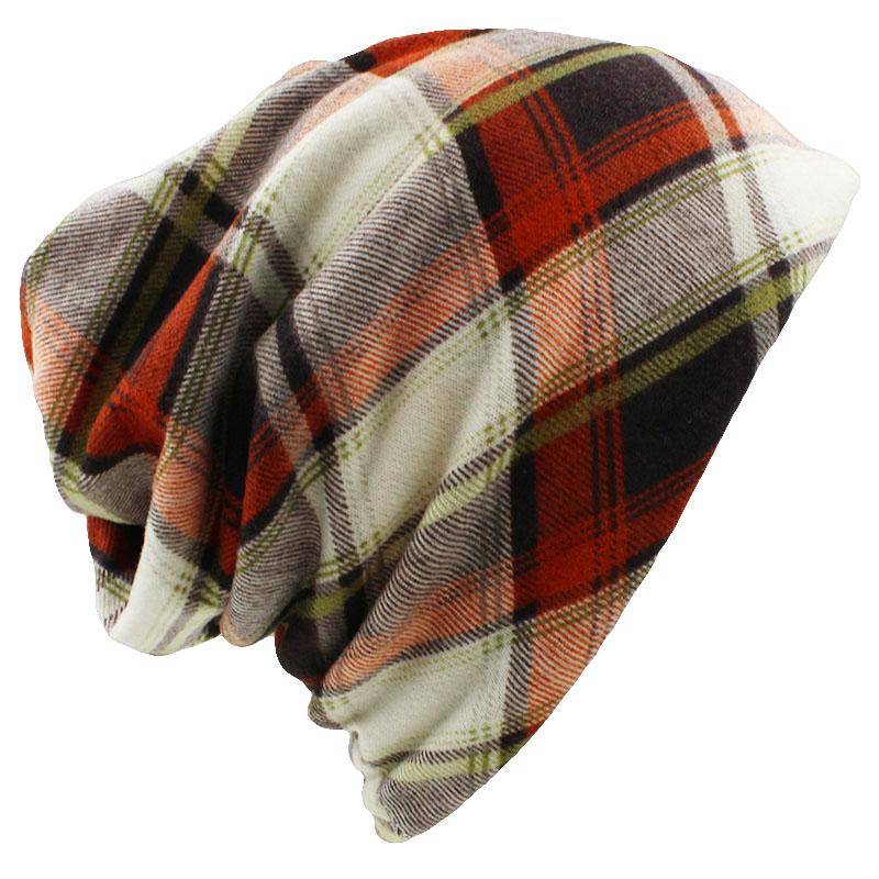 Marke Herbst Winter Hüte Für Frauen Skullies Und Mützen Männer Hut Unisex Plaid Design Kontrast Farbe Damen Hut BHT022 One Size von Joom DACH