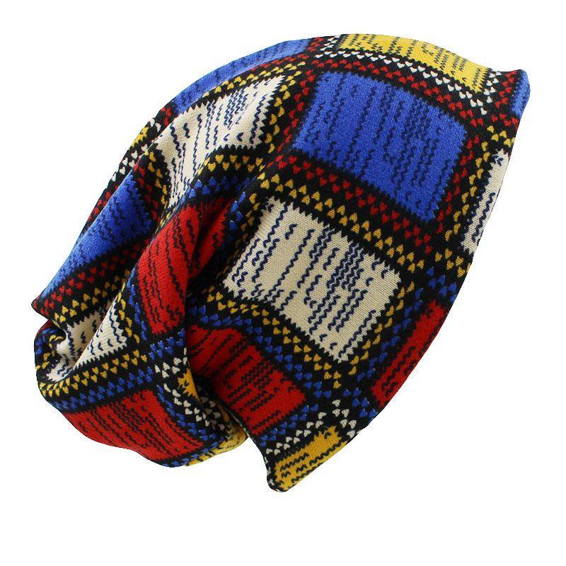 Marke Herbst Winter Hüte Für Frauen Skullies Und Mützen Männer Hut Unisex Plaid Design Kontrast Farbe Damen Hut BHT022 One Size von Joom DACH