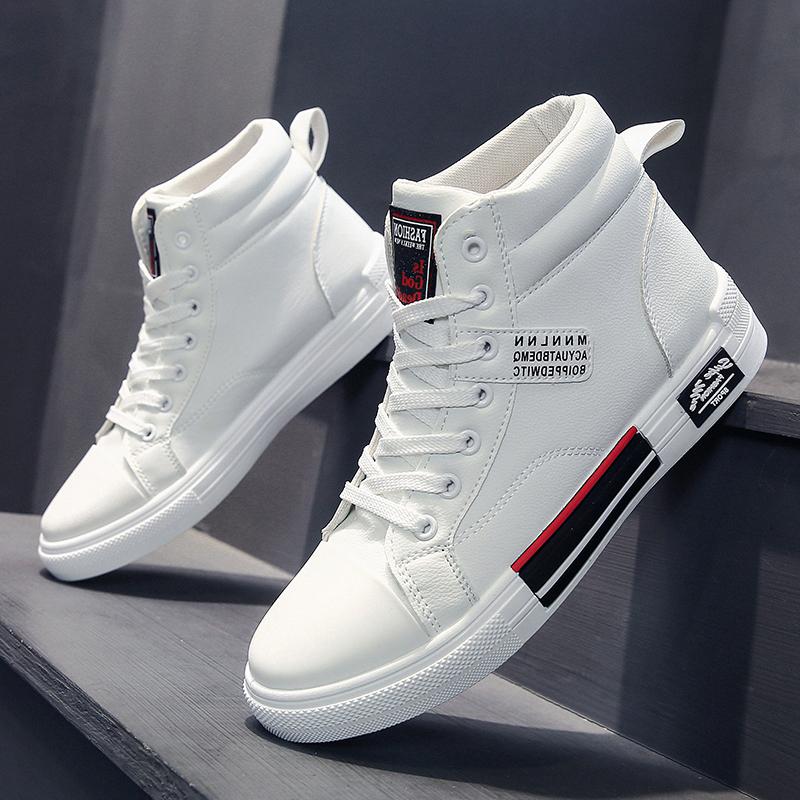 Marke Herren Leder High-Top Skateboardschuhe Herren Sneaker Männermode Rutschfeste Sportschuhe Zapatillas Hombre Herrenschuhe 41 von Joom DACH