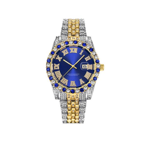 Marke Männer Große Diamant Uhr Luxus Gold Uhr 18 K Gold Uhr Quarzuhr Exquisite Diamant Männer Hip Hop Iced out Uhr Relogio Masculino von Joom DACH