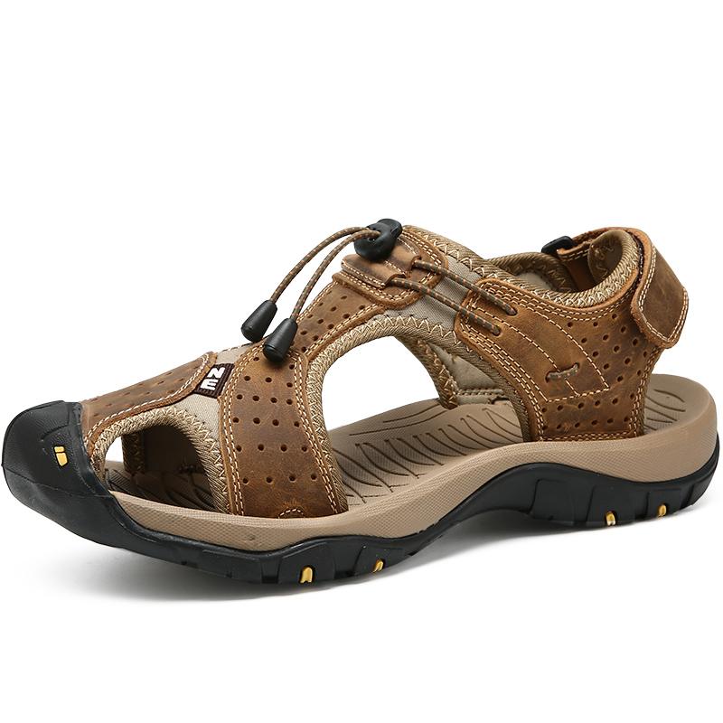 Marke Sommer Herren Sandalen Echtes Leder Herren Freizeitschuhe Outdoor Ledersandalen für Herren Strandschuhe Römische Schuhe Große Größe 48 48 von Joom DACH