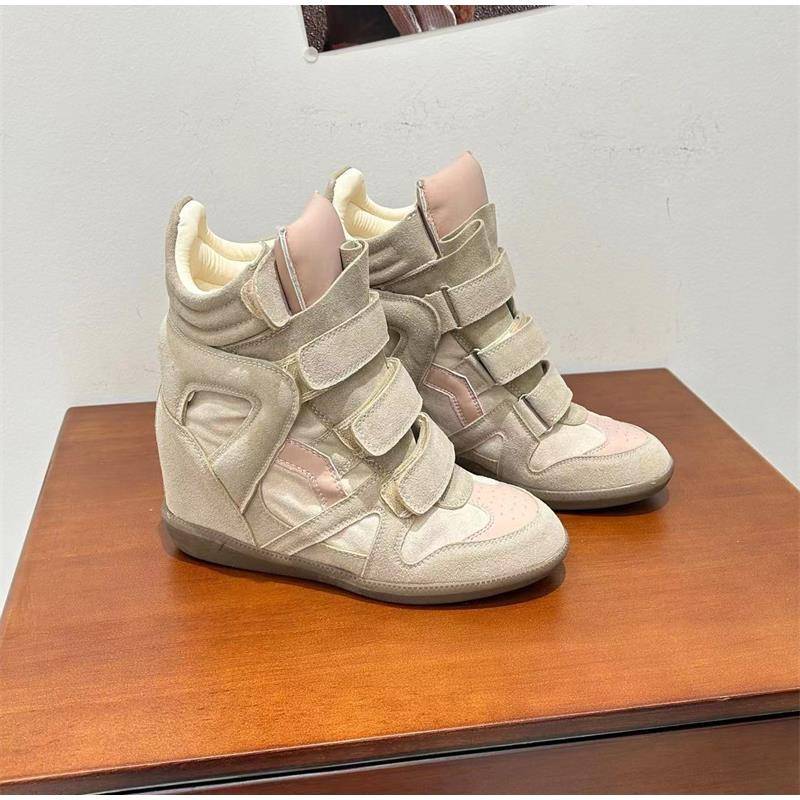 Marke Winter Damen Kurze Stiefel 6cm Keilabsatz High Top Sportschuhe Rutschfeste Dicke Schneestiefel Mode Dicke Sohle Damenschuhe 37 von Joom DACH