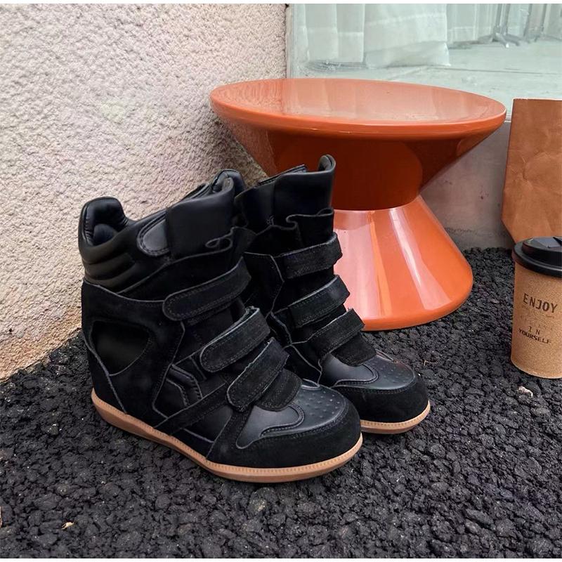 Marke Winter Damen Kurze Stiefel 6cm Keilabsatz High Top Sportschuhe Rutschfeste Dicke Schneestiefel Mode Dicke Sohle Damenschuhe 38 von Joom DACH