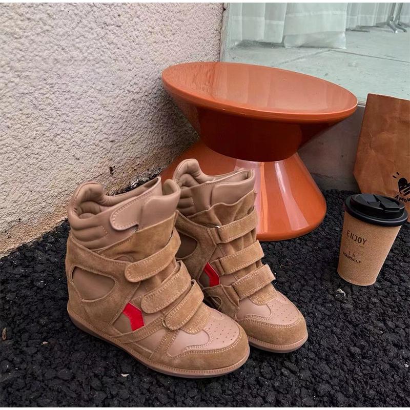 Marke Winter Damen Kurze Stiefel 6cm Keilabsatz High Top Sportschuhe Rutschfeste Dicke Schneestiefel Mode Dicke Sohle Damenschuhe 40 von Joom DACH