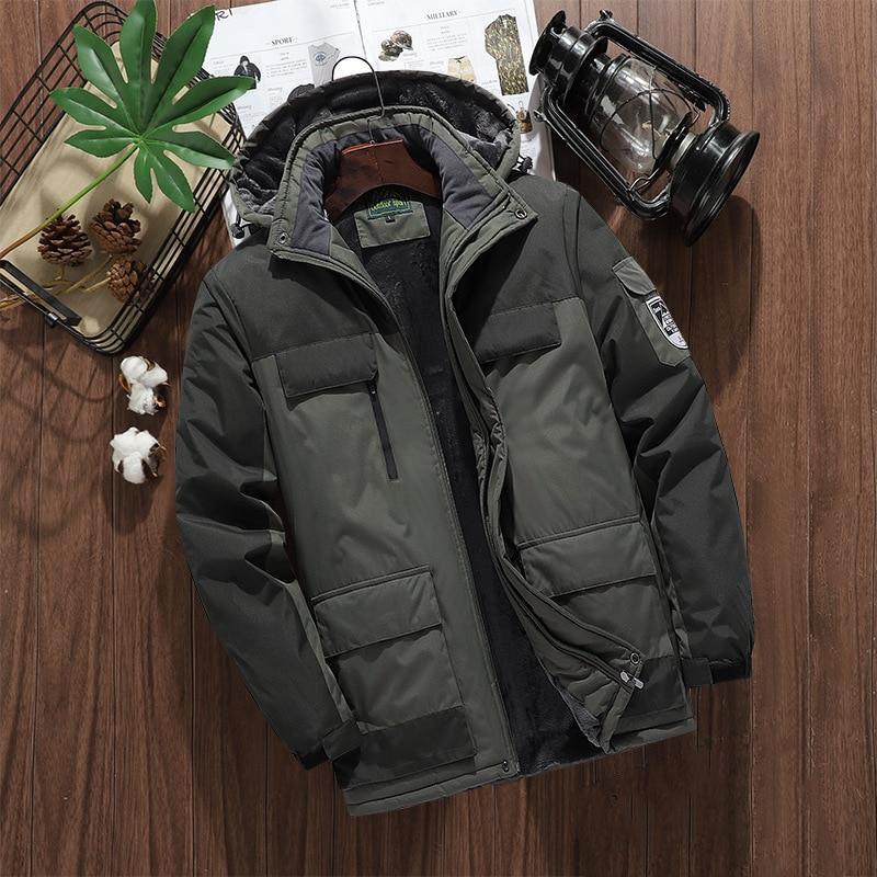 Marke Winter Parkas Männer Warme Dicke Winddicht Jacke Männer Qualität Multi-Tasche Mit Kapuze Mantel Männer Wasserdichte Outwear M -9xl 6XL von Joom DACH