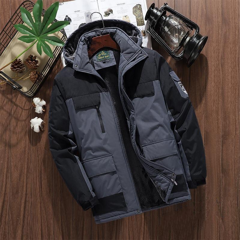 Marke Winter Parkas Männer Warme Dicke Winddicht Jacke Männer Qualität Multi-Tasche Mit Kapuze Mantel Männer Wasserdichte Outwear M -9xl 8XL von Joom DACH