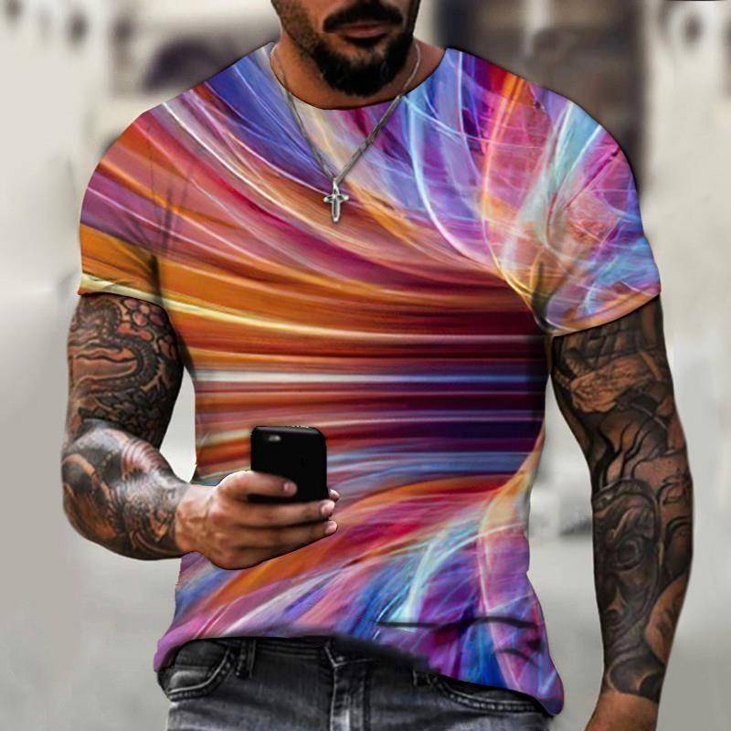 Marke männer Sommer Kurzarm Technologie Leere Digitale Informationen 3d Gedruckt T-shirt Harajuku Mode Größe 6XL XL von Joom DACH