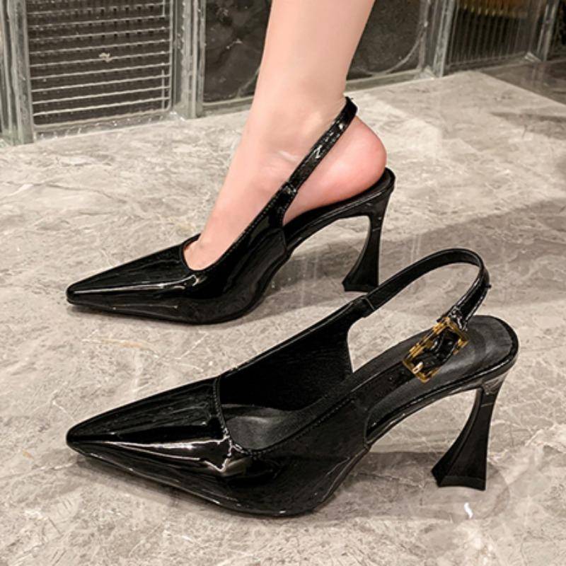 Marken-Designer-High-Heel-Sandalen für DamenSommer spitze Zehenknöchelsandalen für Damen Übergröße42Stiletto-Partyschuhe 42 schwarz von Joom DACH