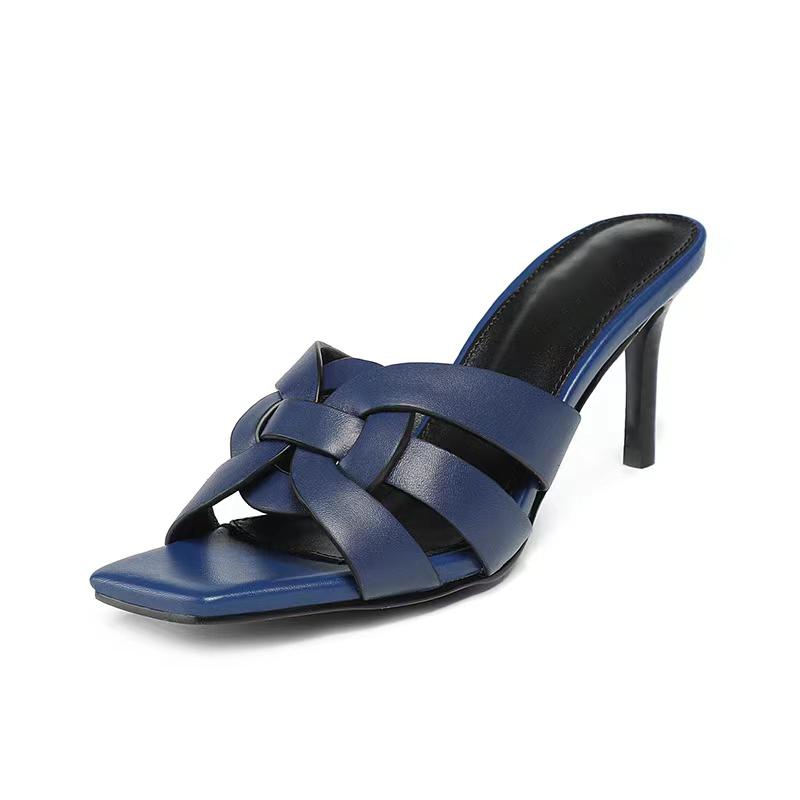 Markendesigner Lackleder Sommer High Heels Sandale Damen Pantoletten Pumps Große Größe 44 Hausschuhe Elegante schicke Party Lady Schuhe 6.5 von Joom DACH