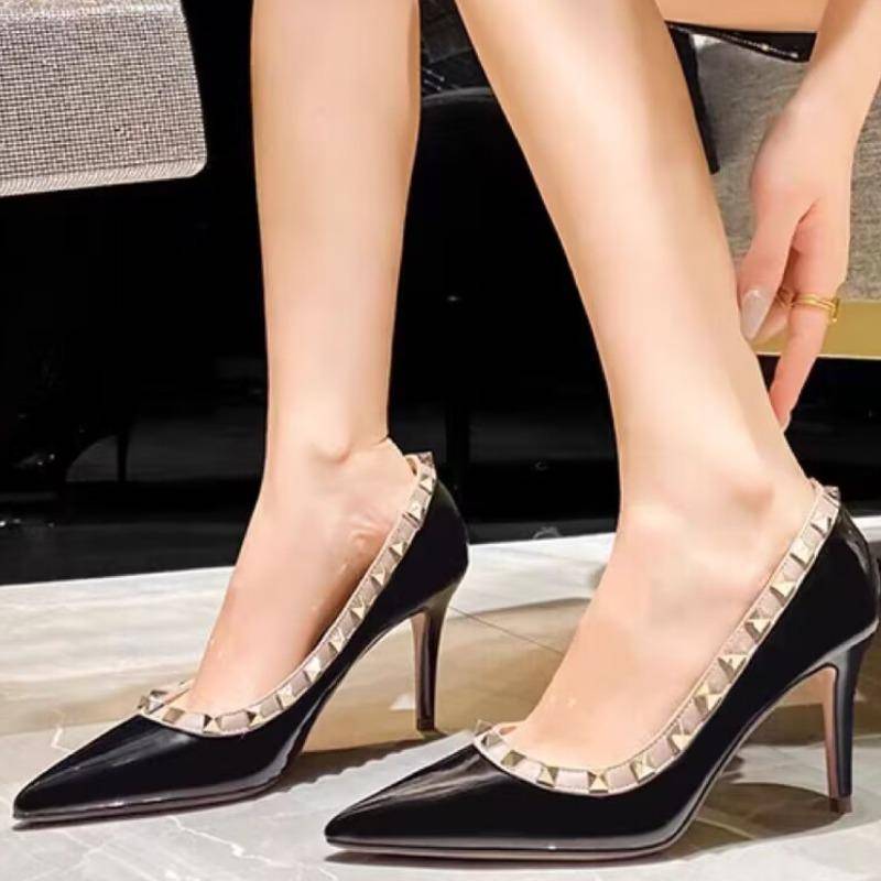 Markendesigner neue Herbst PU-Leder Damen Chelsea Boots elegant Bankett Party Slipper Damen High Heels Übergröße 40 von Joom DACH