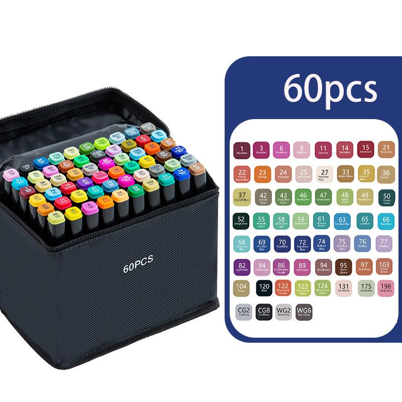 Marker-Set mit zwei Spitzen, Marker-Stift-Set mit gemischten Farben, Ausmalmarker, Mehrzweck-Farbmarker, Künstlerbedarf, Kunstmarker zum Ausmalen, Zauberhafter Stift 60pcs von Joom DACH