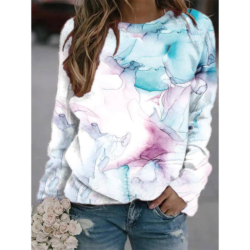 Marmorierung 3D-Druck Hoodie Frauen Y2k Hoodies Streetwear Sweatshirts Übergroße Oansatz Pullover Harajuku Tops Femme Frau Kleidung L von Joom DACH