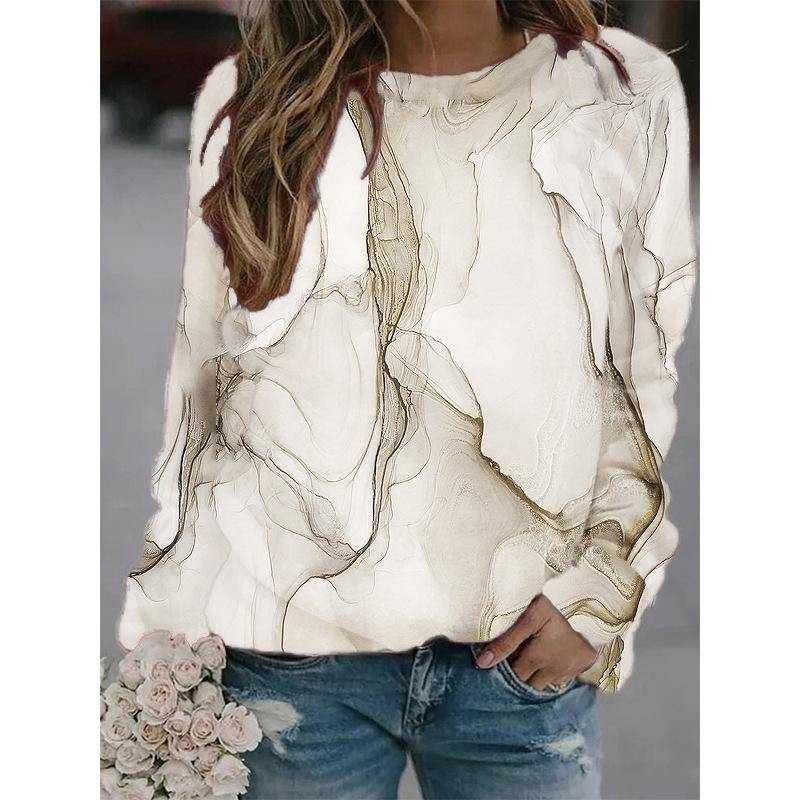 Marmorierung 3D-Druck Hoodie Frauen Y2k Hoodies Streetwear Sweatshirts Übergroße Oansatz Pullover Harajuku Tops Femme Frau Kleidung M von Joom DACH