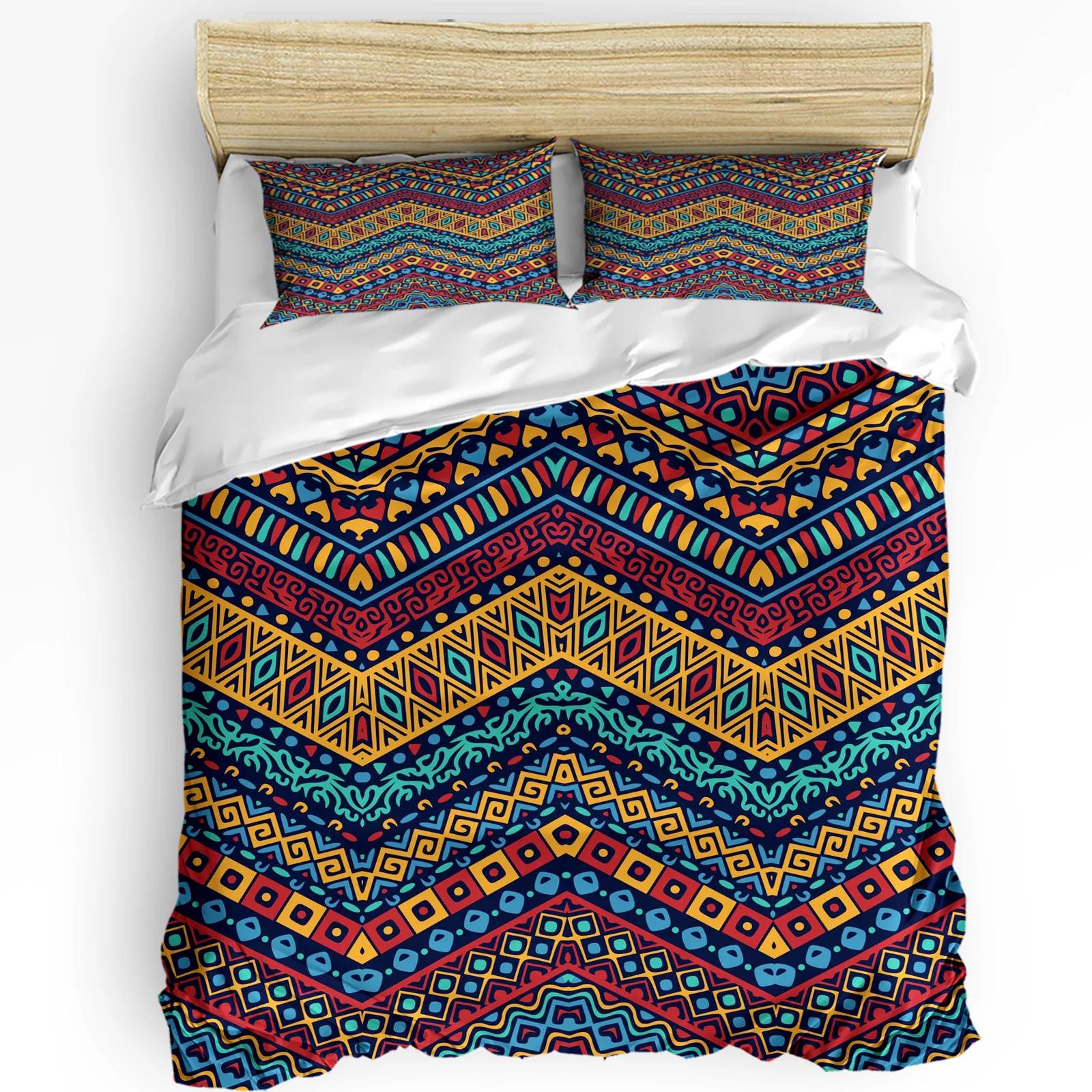 Marokko Blumen Geometrische Figuren 3-teiliges Bettwäsche-Set für Schlafzimmer Doppelbett Heimtextilien Bettbezug Steppdeckenbezug Kissenbezug EU single(135x200cm) von Joom DACH