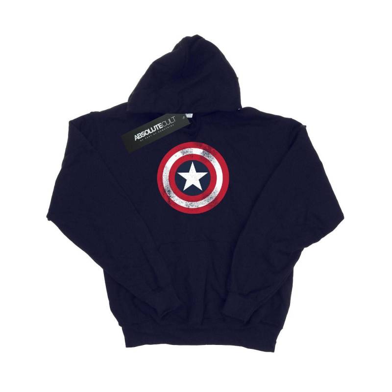 Marvel Damen/Damen Captain America Distressed Shield Kapuzenpullover XXL navy blau von Joom DACH