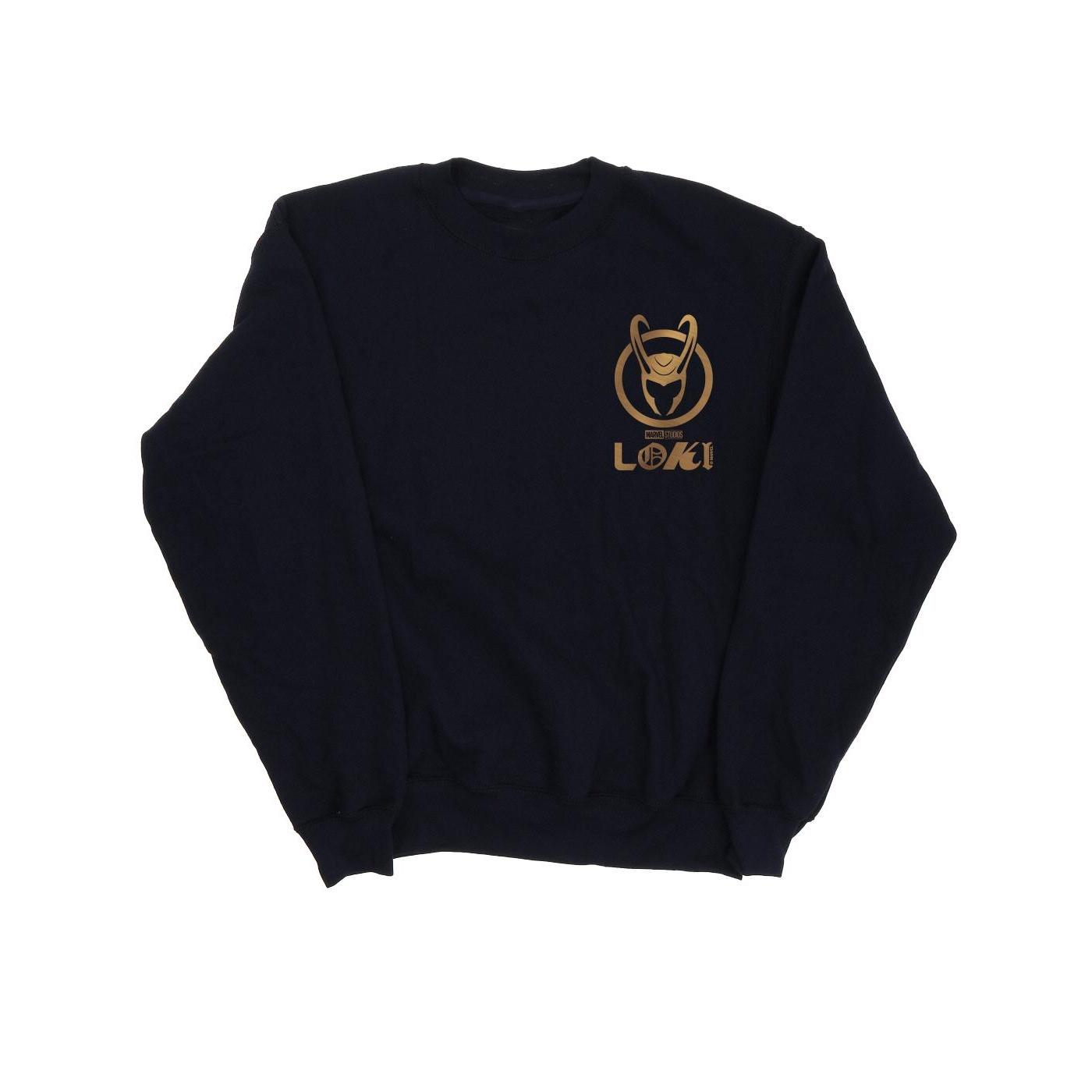 Marvel Damen-Sweatshirt mit Loki-Horn-Logo und künstlichen Taschen XXL navy blau Marvel Damen-Sweatshirt mit Loki-Horn-Logo und künstlichen Taschen XXL navy blau von Joom DACH