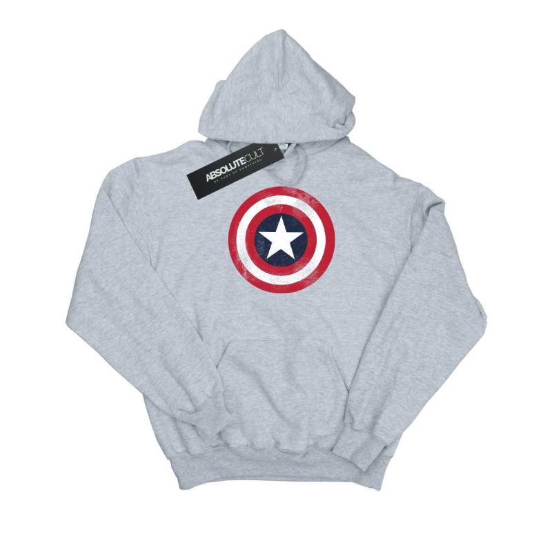 Marvel Girls Captain America Distressed Shield Kapuzenpullover 9-11 Years grau von Joom DACH