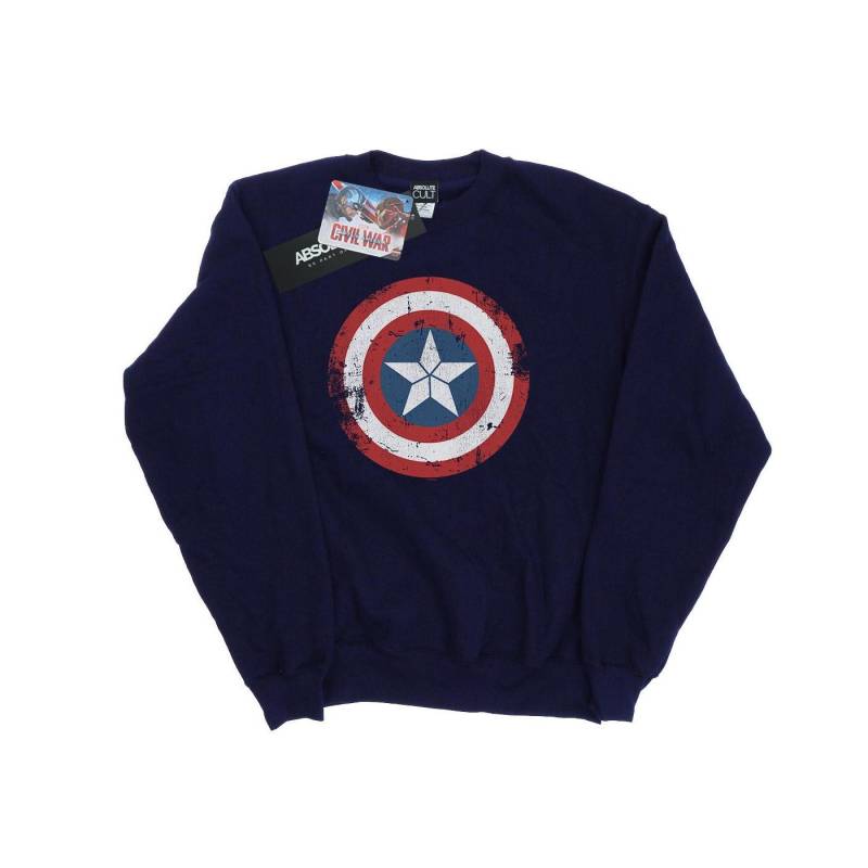 Marvel Herren-Sweatshirt „Captain America Civil War Distressed Shield“. XL navy blau von Joom DACH
