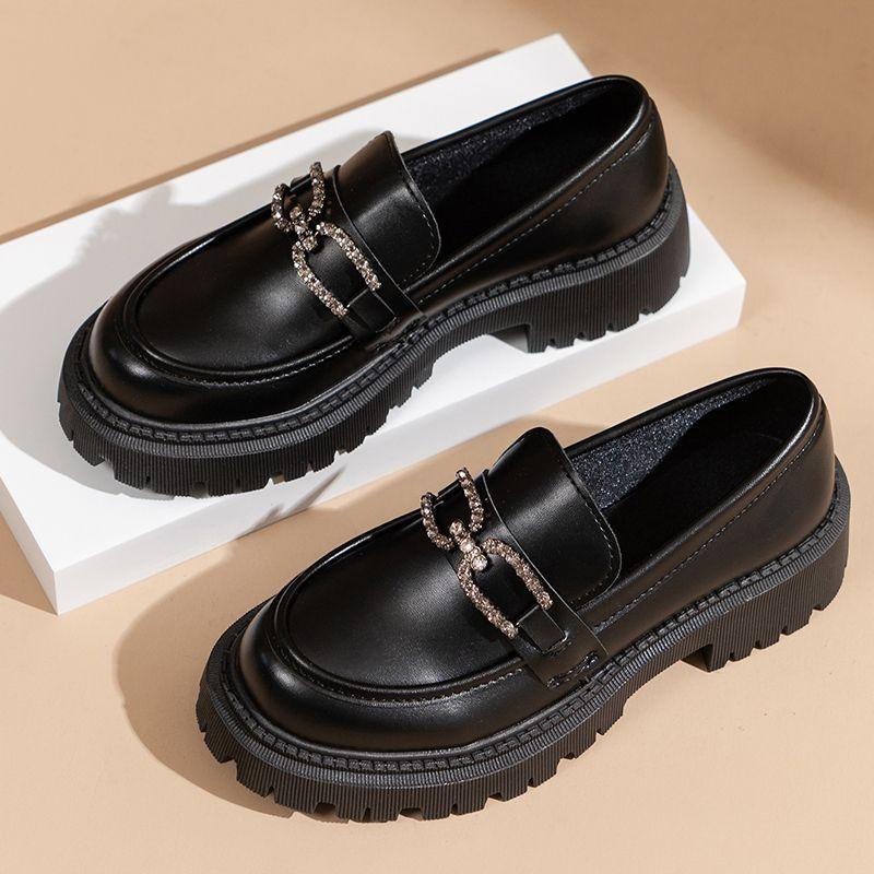 Mary Jane Schuhe für Damen, Pumps, Lolita-Plattform, Damen-Loafer, Vintage-Stil, solides Leder, Slip-on-Oxford-Schuhe mit Metallschnalle 40 von Joom DACH