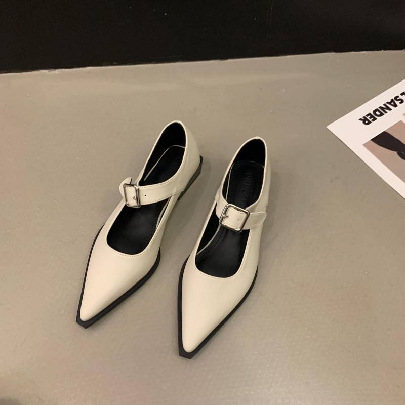 Mary-Jane-Schuhe für Damen, Pumps mit niedrigem Absatz, klobiger Blockabsatz, bequeme Abendschuhe, spitze Mary-Jane-Pumps mit geschlossener Zehenpartie und verstellbarem Riemen 39 von Joom DACH