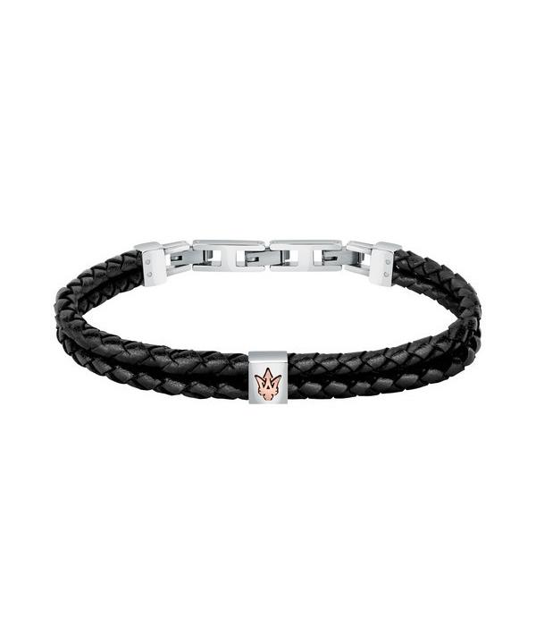 Maserati Jewels Armband aus recyceltem Leder und Edelstahl JM422AVE13 für Herren von Joom DACH