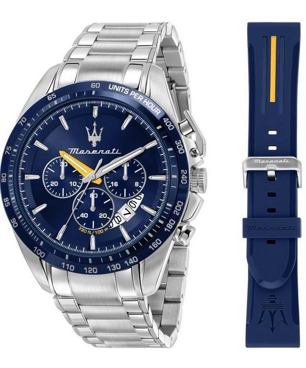 Maserati Modena Edition Chronograph Edelstahl Blaues Zifferblatt Quarz R8871612039 100M Herrenuhr Geschenkset blau von Joom DACH