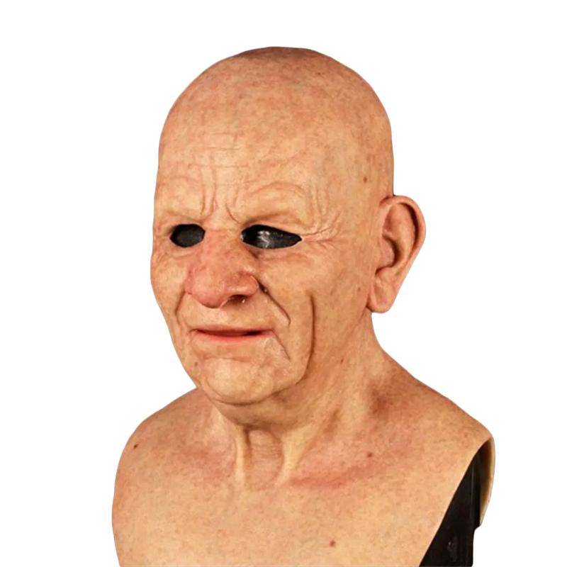 Maske für ältere Frauen und Männer, Faltenmaske für den ganzen Kopf, Gesichtsmaske für Opa/Oma, Teufel, Neuheitszubehör, Halloween-Party, Cosplay-Requisiten Old man-bald von Joom DACH