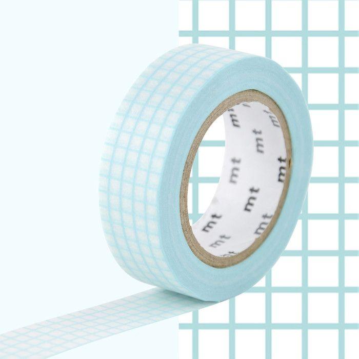 Masking Tape - MASKING TAPE (MT) - Quadrillage aqua - Papier washi - Décoratif blau von Joom DACH