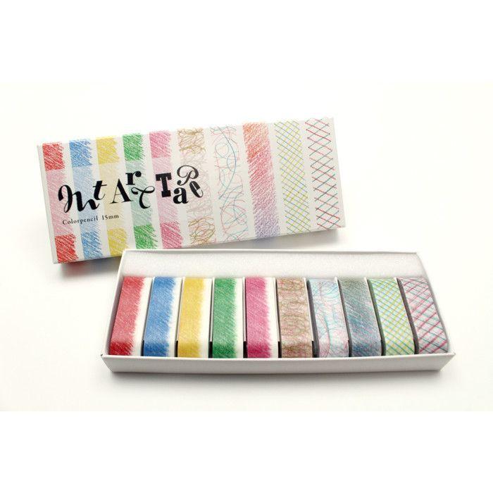 Masking Tape - MASKING TAPE (MT) - TAPE ART - Boîte 10 rouleaux - palette crayon - Multicolore von Joom DACH