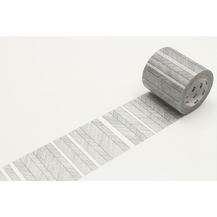 Masking Tape MT 50 mm CASA schräge Linien schwarz - monochrome Randschrift - Masking Tape (MT) Mehrfarbig – sortiert. schwarz von Joom DACH