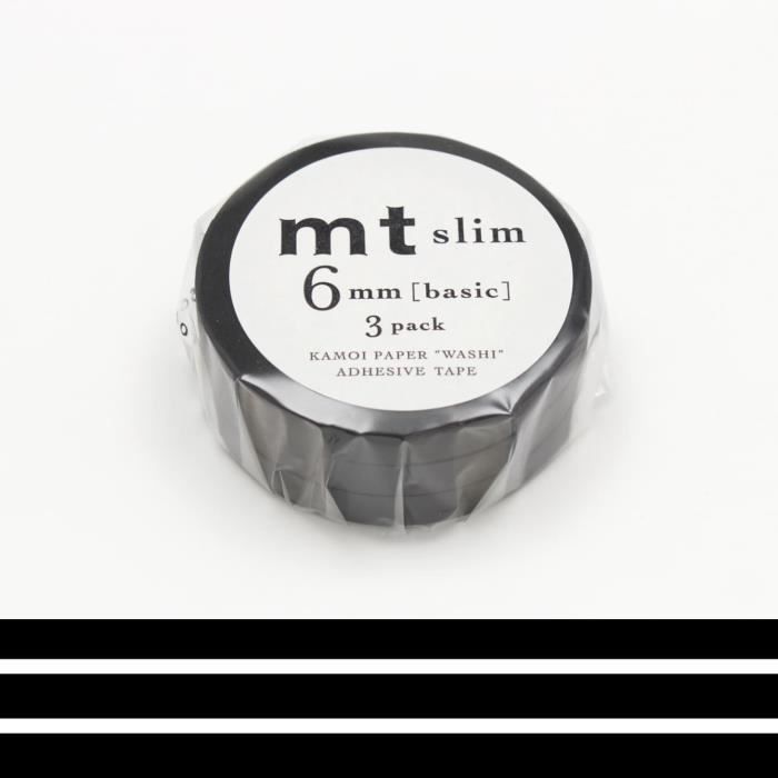 Masking Tape MT 6 mm SLIM Set de 3 - uni noir - matte black - Masking Tape (MT) Noir von Joom DACH