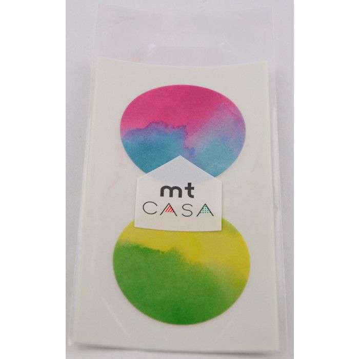 Masking Tape MT CASA SEAL Sticker rond en washi dégradé watercolor - Masking Tape (MT) Multicolore - Assort von Joom DACH