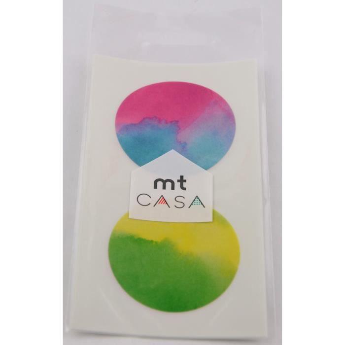 Masking Tape MT CASA SEAL Sticker rond en washi dégradé watercolor - Masking Tape (MT) Multicolore - Assort von Joom DACH