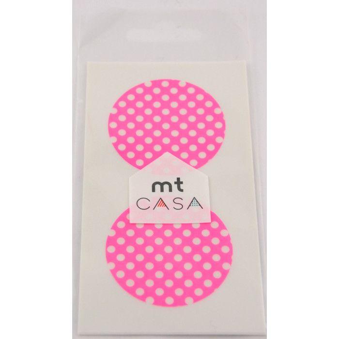 Masking Tape - MT - CASA SEAL - Sticker rond en washi pois fond rose - Papier adhésif décoratif von Joom DACH