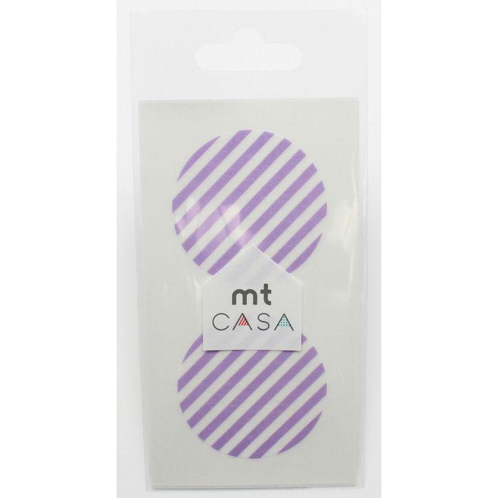 Masking Tape - MT - CASA SEAL - Sticker rond en washi rayé lilas von Joom DACH