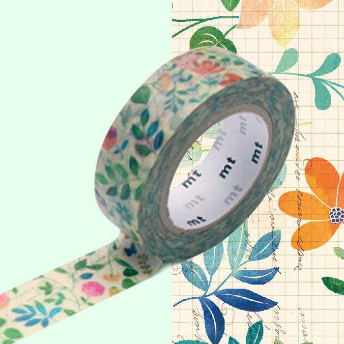 Masking Tape MT EX fleurs sur papier - watercolor flower Multicolore - Assort. von Joom DACH