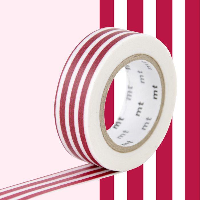 Masking Tape MT Lignes rouge - border strawberry rot von Joom DACH