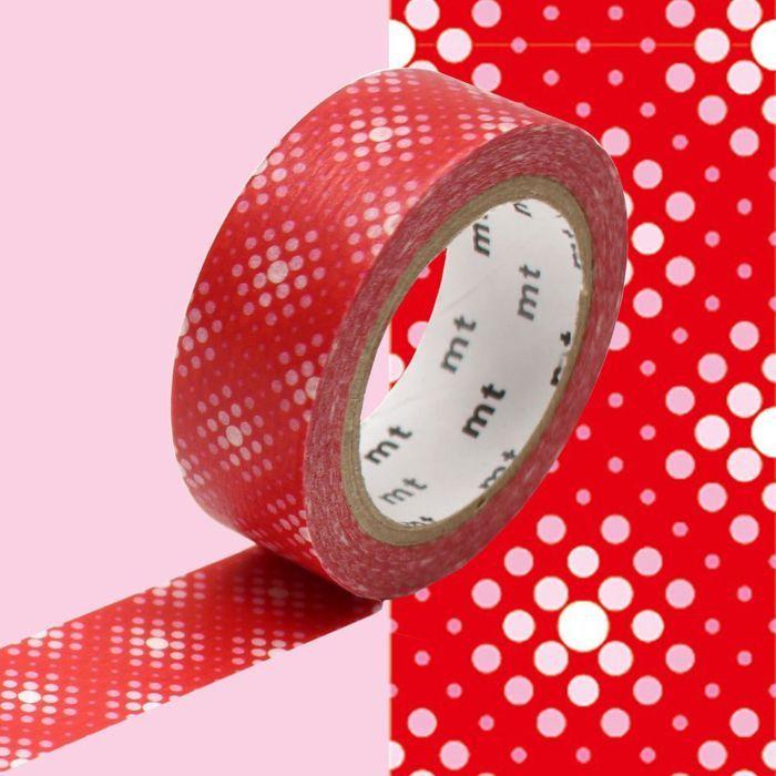 Masking Tape weiße Punkte auf rotem Hintergrund - 1,5 cm x 7 m rot von Joom DACH
