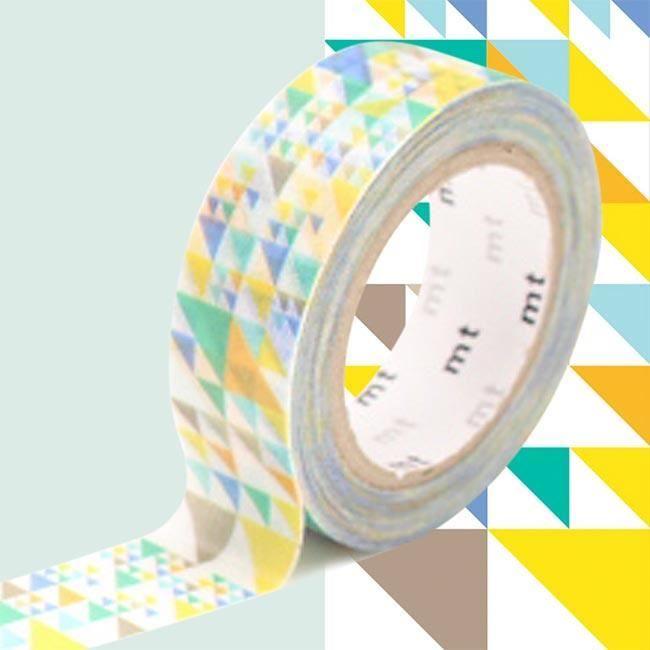 Masking tape - MT - Motif triangles bleu - Autocollant - Repositionnable - Papier washi blau von Joom DACH