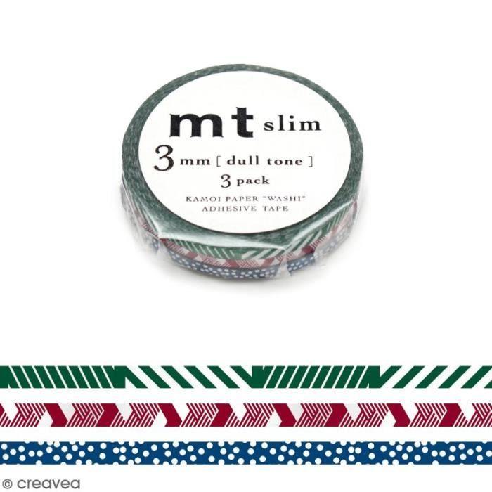 Masking tape Slim Lignes et pois - 3 mm x 10 m - Lot de 3 rouleaux von Joom DACH