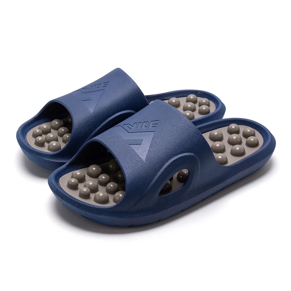 Massage-Akupressur-Hausschuhe für Herren – rutschfeste Sandalen für die Fußtherapie zu Hause, Sommer-PVC-Design 44-45 von Joom DACH