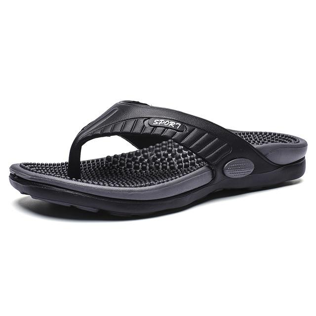 Massage Flip-Flops Sommer Herren Hausschuhe Strandsandalen Bequeme Herren Freizeitschuhe Mode Herren Flip-Flops Schuhe verkaufen 7 schwarz von Joom DACH