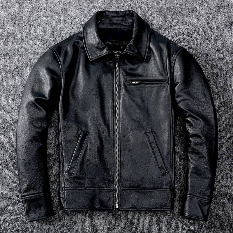 Maßgeschneiderte Freizeit-Lederjacke mit Revers für junge Männer 4XL von Joom DACH