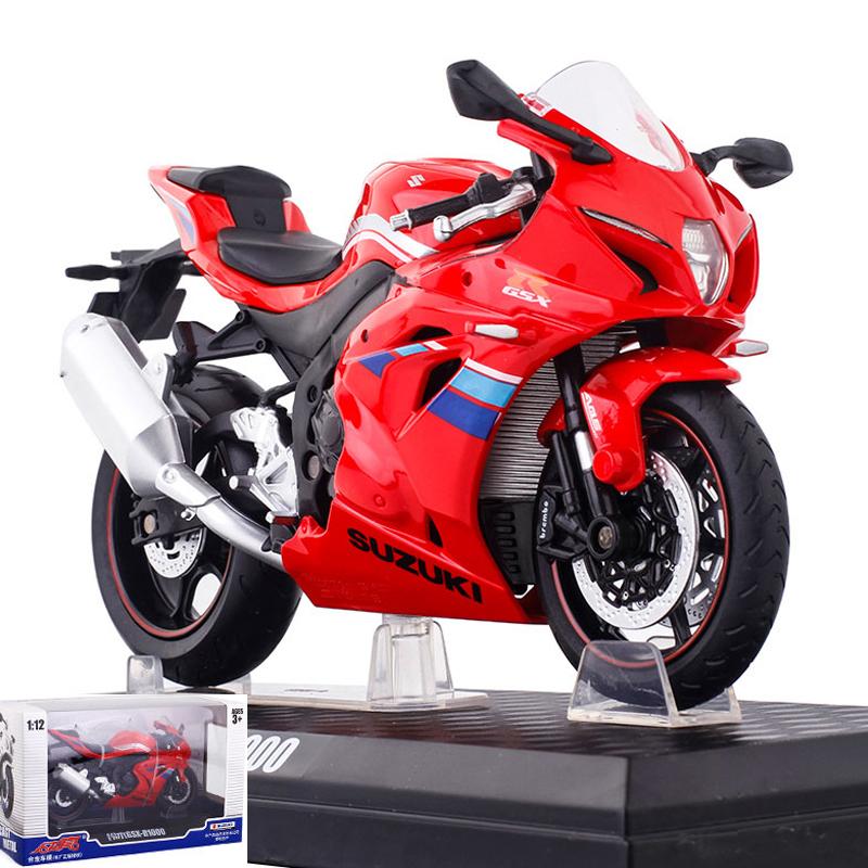 Maßstab 1:12 für Suzuki GSX-R1000, Legierungsdruckguss-Sportmotorradmodell, funktionsfähiges Shork-Absorber-Spielzeug für Kinder, Geschenke, Spielzeugsammlung 1/12-16.5x9.5x6cm rot von Joom DACH