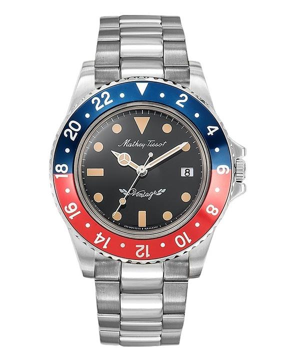 Mathey-Tissot Mathy Vintage Edelstahl Schwarzes Zifferblatt Quarz H900AR Herrenuhr schwarz von Joom DACH