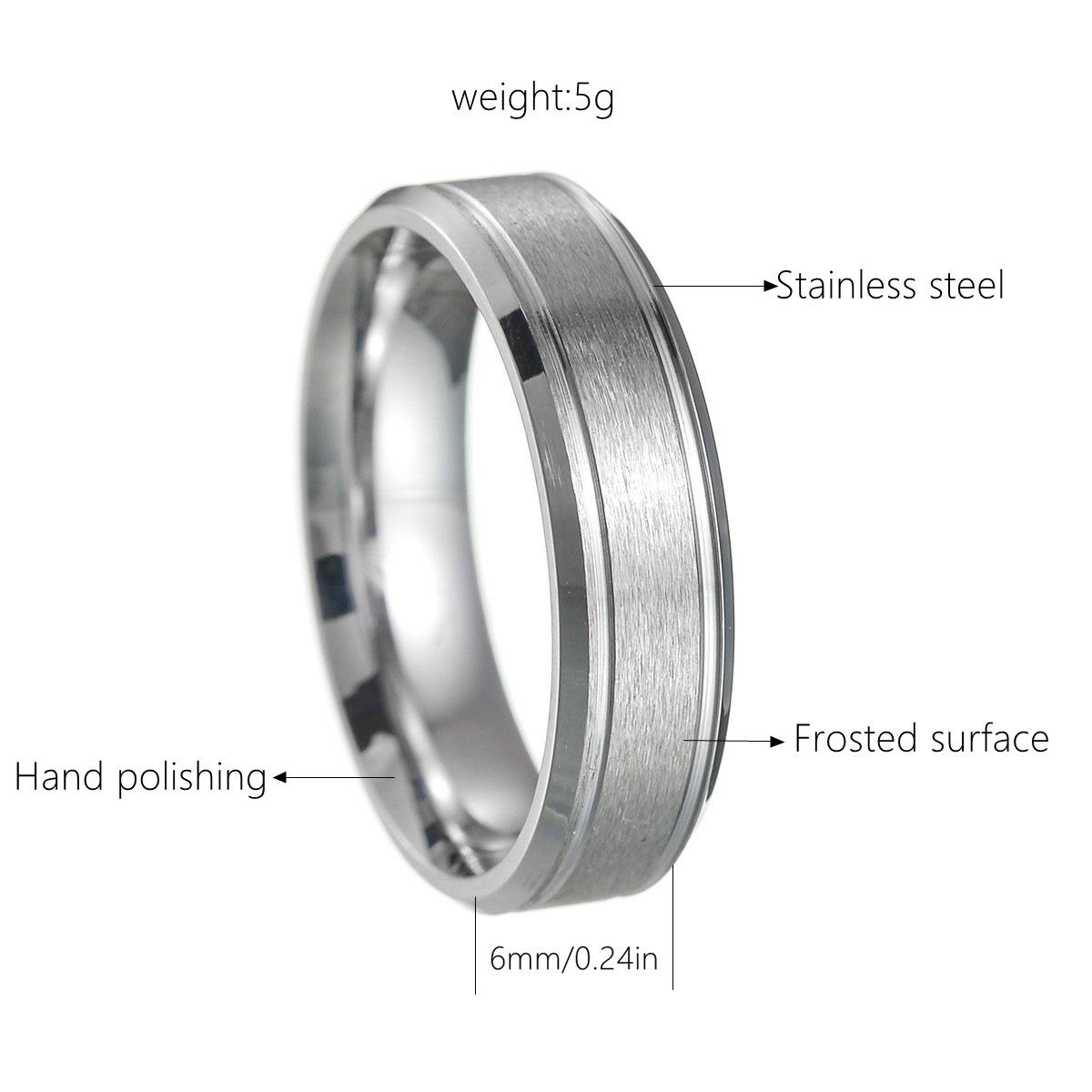 Matte Gebürstete Eheringe für Männer, 6/8 mm breit - Heißverkaufte Stile Size 5 von Joom DACH
